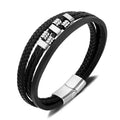 2025 New Fashion Men Personalized Styles Mens  Bracelets Stainless Steel Leather Bracelet Chain Designs Fiber Synthetic Bracelet
