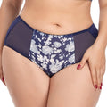 Plus Size Underpants Ink Floral Print Panties for Women Nylon Ultra Thin Underwear