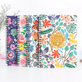 Low Moq Custom High Quality New Design Flower Paper Cover A4 A5 Thick Wire-O Spiral Notebook