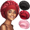 Stock Double Layer Satin Bonnet Hair for Sleeping  Large Silk  for Black Women With Elastic Soft Band for Hair Care