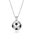 Hot Sell Real Silver 925 Football Pendant Hip Hop Style Black Nano Soccer Ball Pendant Necklace for Men and Women