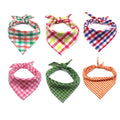 Wholesale Cotton Custom Plaid Fruit Printing Triangle Pet Dog Bandana