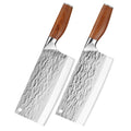 8-Inch Hand Forged 4CR13 Stainless Steel Kitchen Knife Set with Wood Handle Chinese Cleaver Slicing Chopper for Kitchen Use