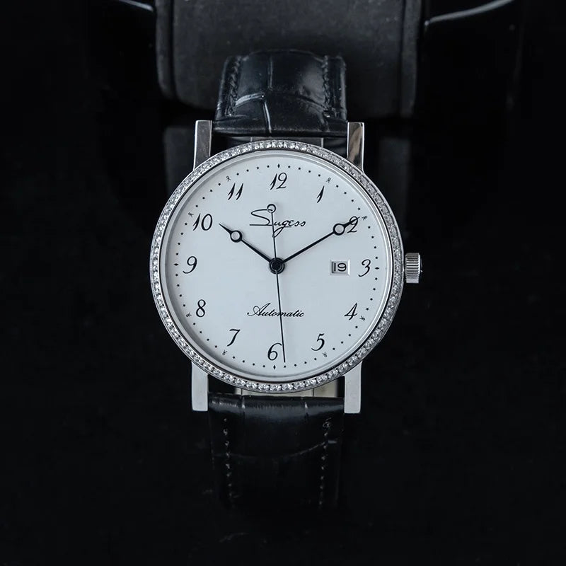Rts Stock Drop Ship 1pcs Can Be Custom logo Luxury Miyota 9015 Automatic Mechanical Movement Diamond Watch for Sale