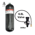 TUXING High Pressure 6.8L 4500psi 300bar 30mpa Wrapped Composite Carbon Fiber Cylinder Scuba Diving Tank With Fill Station Valve