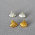 Luxury Fine Jewelry Brass Vintage Gold Plated Shell Stud Earrings
