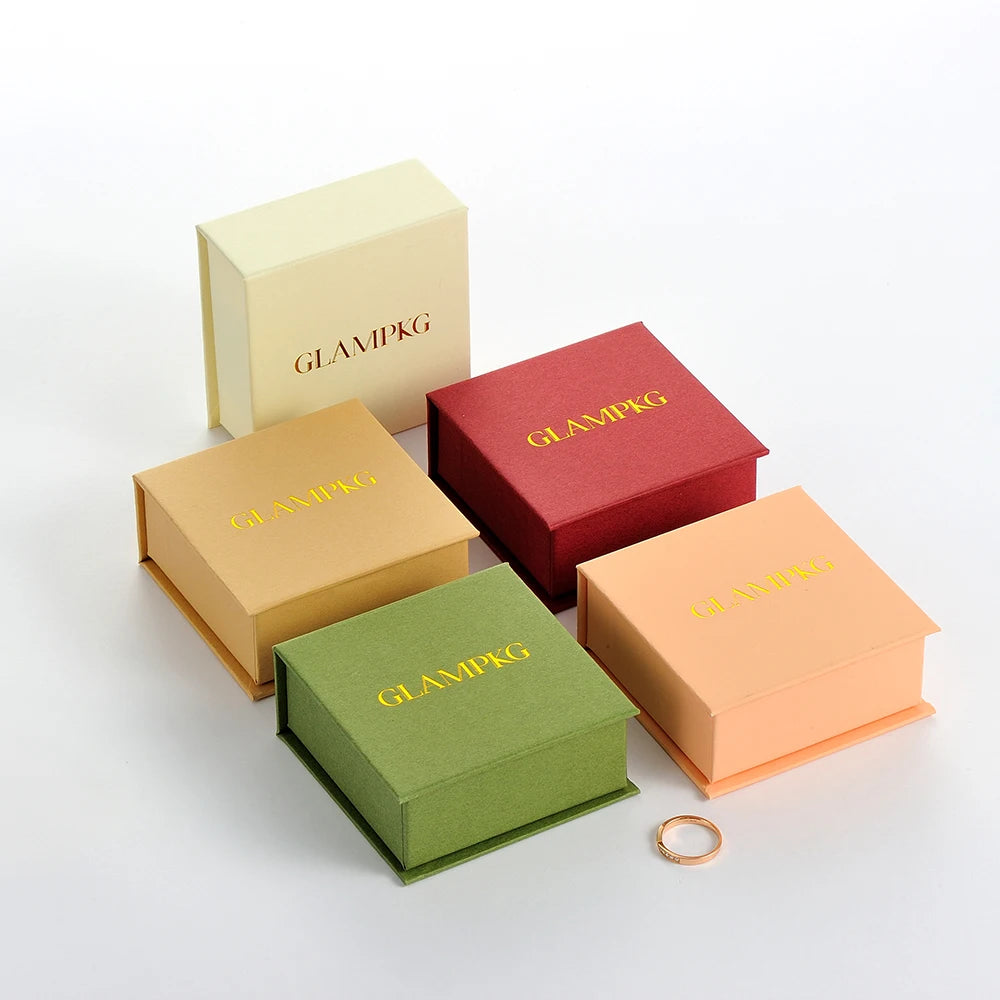 GLAMPKG Factory Printing Custom LOGO Closure Cardboard Magnetic Box Book Style Paper Gift Earring Necklace Jewelry Packaging Box