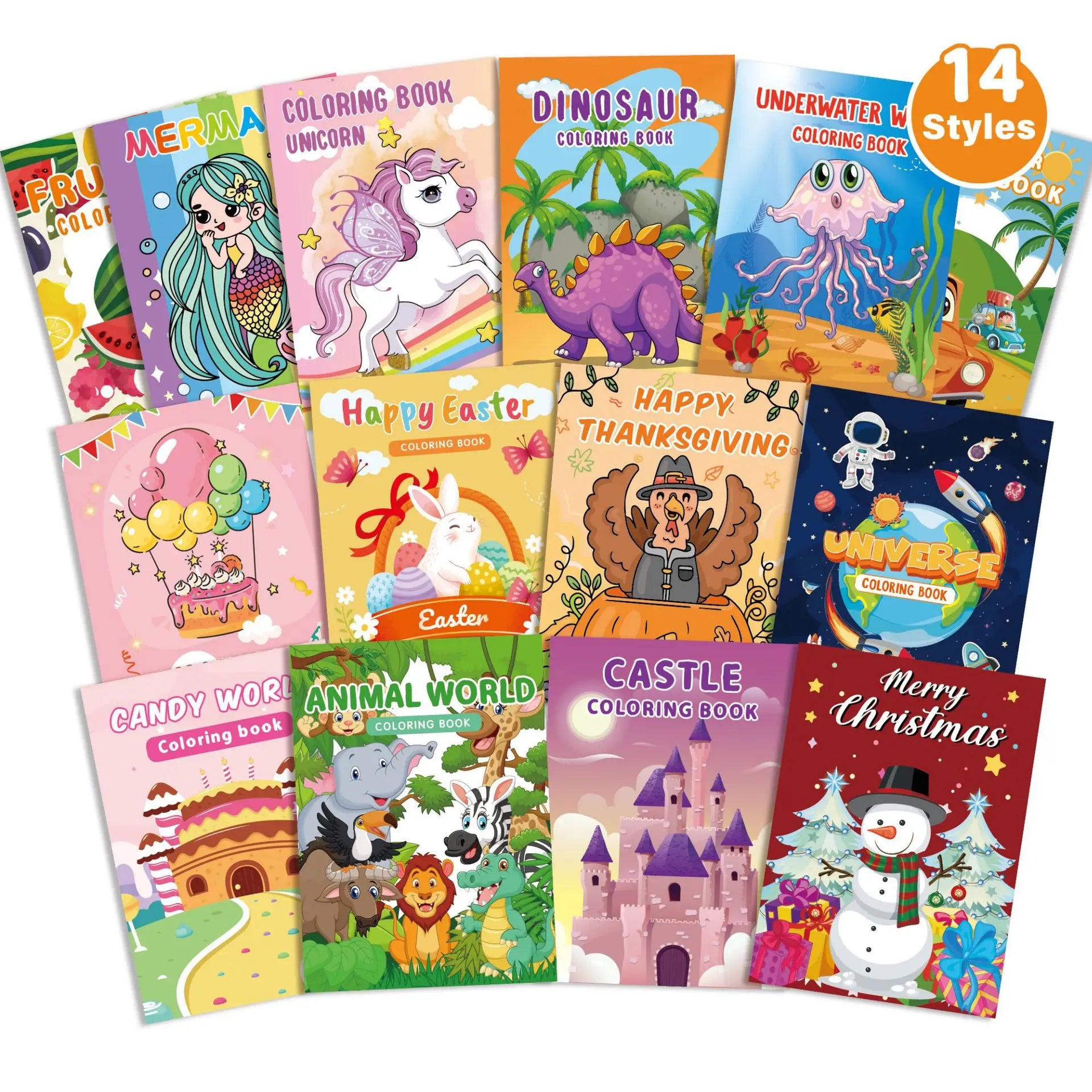 Customizable Children's Cartoon Drawing Book Set with Custom Colors & Logo Offset Paper Birthday Dinosaur Party Coloring Book