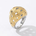 Waterproof Vintage Retro Stainless Steel Gold Silver Plated Hollow Knot Ring