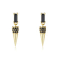 Fashion Jewelry S925 Silver Tiny Geometric CZ Awl Charm Stud Earrings