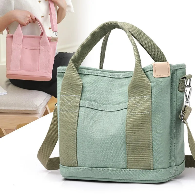 Fashionable Large Capacity Waterproof Canvas Tote Bag Simple Letter Pattern PC Material Reusable Travel Gift Custom Printed Logo