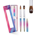 Metal Handle rainbow Color Pincel De Acrilico 100kolinsky Profesional 100% Kolinsky Acrylic Nail Brush Pincel 100kolinsky