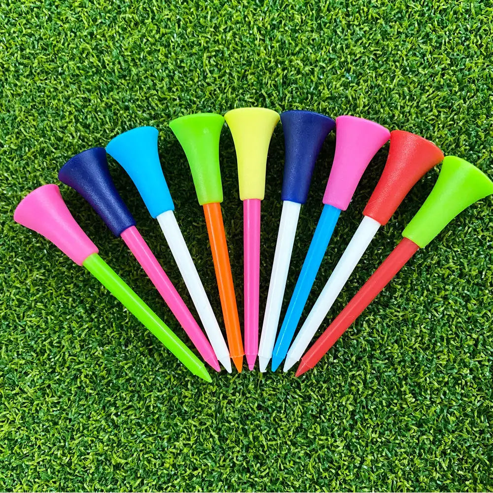 Low MOQ Custom Logo Rubber Golf Tees Multiple Colors Plastic Golf Tees with Customized Logo