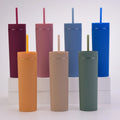 16oz Tumbler Double Wall Plastic Tumblers With Lid and Straw Acrylic Coffee Skinny Matte Tumbler Cups