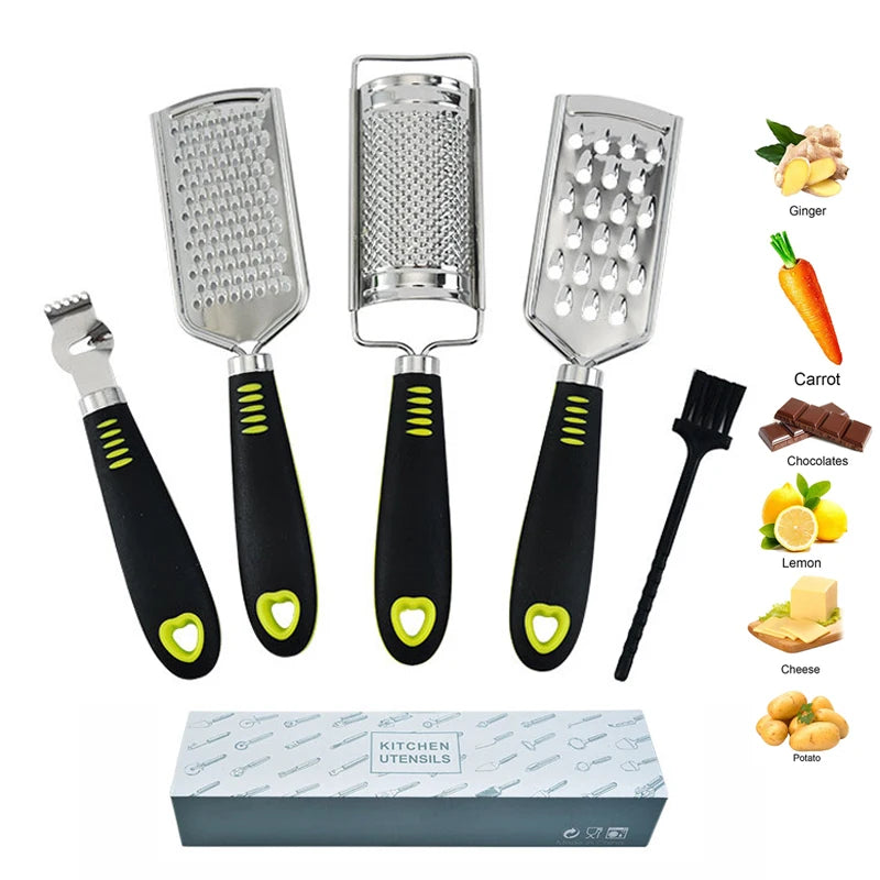 Lemon Zester Multi-purpose Set Peeler Stainless Steel Cheese Shredder Vegetable Fruit Chocolate Garlic Grater With Handle