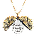 New You Are My Sunshine Necklace Sunflower Necklace Locket with Engraved Hidden Message Pendant