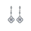 Flower Drop Earring S925 Sterling Silver 0.6 Carat D Color Moissanite Diamond Drop Earrings Anniversary Jewelry