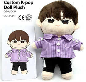 Manufacture OEM ODM 10cm 15cm 20cm Hand Made Plush Stuffed Doll Toy Kpop Korean Idol Baby Doll