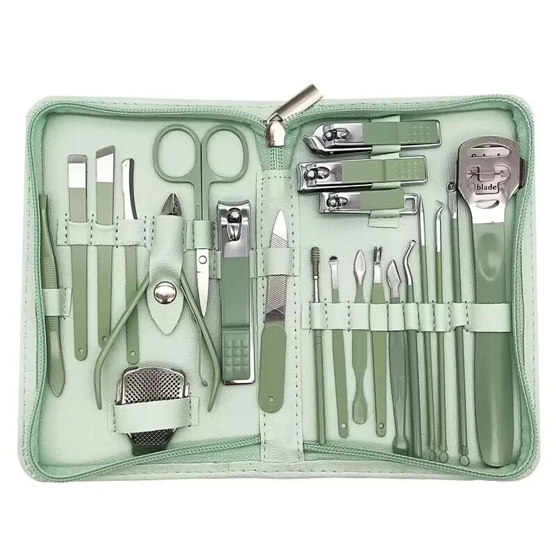 Multifuncional Manicure Set Nail Clippers Pedicure Kit22 Pieces Stainless Steel Manicure Set Portable Travel Suit Manicure Set