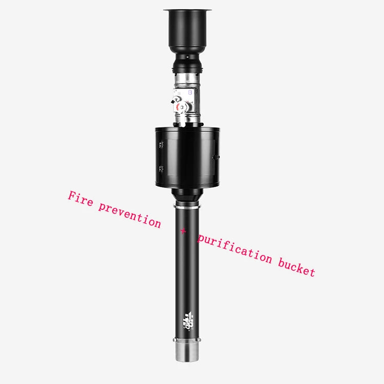 Removable and Easy to Clean Black Metal Frosted Aluminum Alloy Barbecue Exhaust Pipe Japanese Bbq Smoke Exhaust Pipe