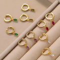 Hot Selling 925 Sterling Silver Colorful Zircon Water Drop Earrings Eternity Diamond Tear Drop Hoop Earrings for Women
