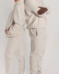 Custom Logo Embroidery Hooded Sweatpants and Cotton Pullover Hoodie Set for Men for Winter