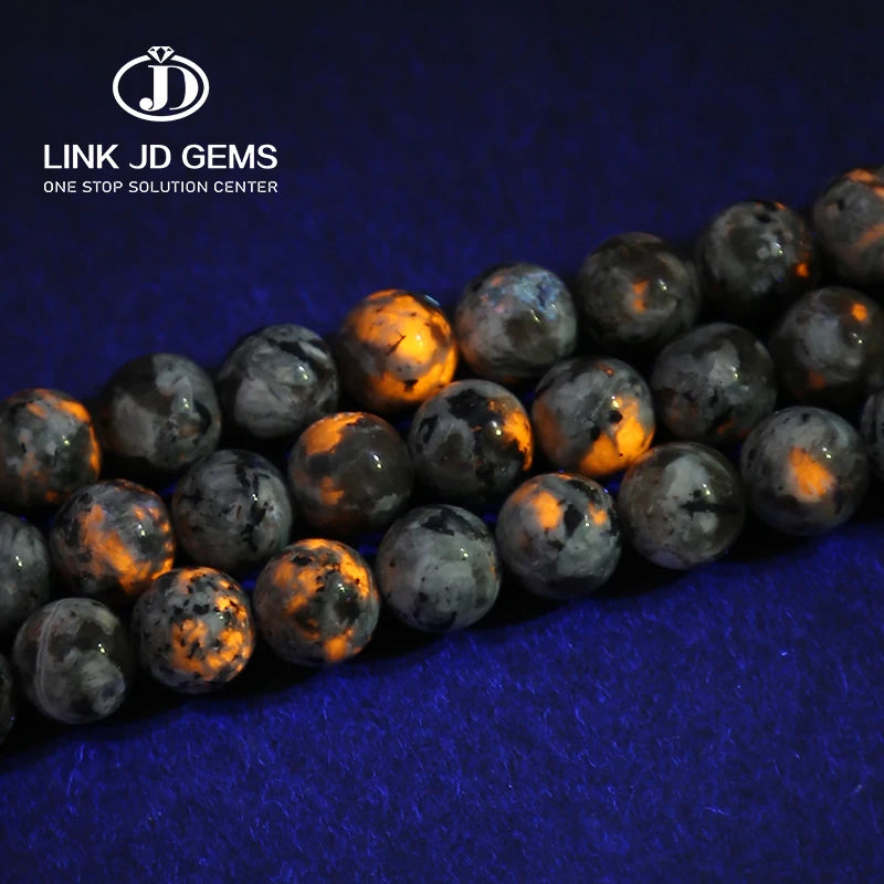 High Quality 4-12mm Natural Flame Stone Beads Natural Yooperlite Stone Round Loose Beads for Necklace Bracelet Making