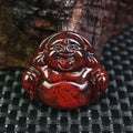 Red Stone Jade Buddha Pendant Chicken Blood Stone Laughing Buddha Necklace Pendant for Men and Women