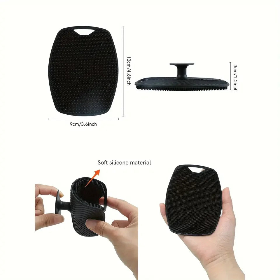 Portable Silicone Bath Brush Long-Shape Wall-Mounted Exfoliating Gadget for Shampoo Face Body Bath Brushes Sponges Scrubbers