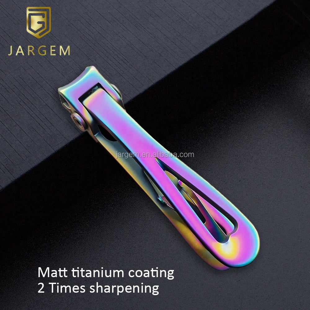 Matt Titanium Coating Nail Clipper Large Powerful Cutting Nail Cutter Support Custom Logo