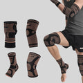 Copper Infused Ankle Brace Support Compression Sleeve Set With Knee Elbow Brace