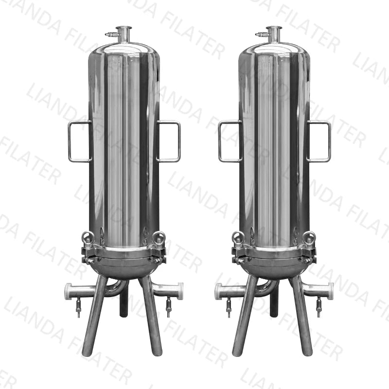 LIANDA Stainless Steel 304 316 SS Sanitary Liquid Micron Slim Vessels Multi 3 Bag Water Filter Cartridge Housing