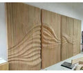 Handmade Contemporary Villa Wall Art Carved Wood Panel with 50mm Thickness and Customizable Size