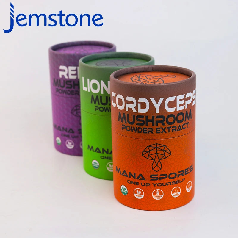 Custom Logo Design Biodegradable Round Cardboard Tube Kraft Cardboard Cylinder Paper Tube Box Packaging for Loose Powder Food