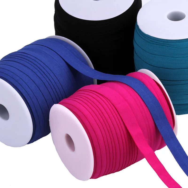 Wholesale 15 mm Colorful Soft Edging Banding Piping Tape Fold Over Elastic Band/tape for Underwear Hairband