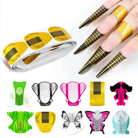 Manicure Styling Tools Nail Art French DIY Tool Acrylic Nail UV GEL Nail Extention Tips Form Guide Sticker