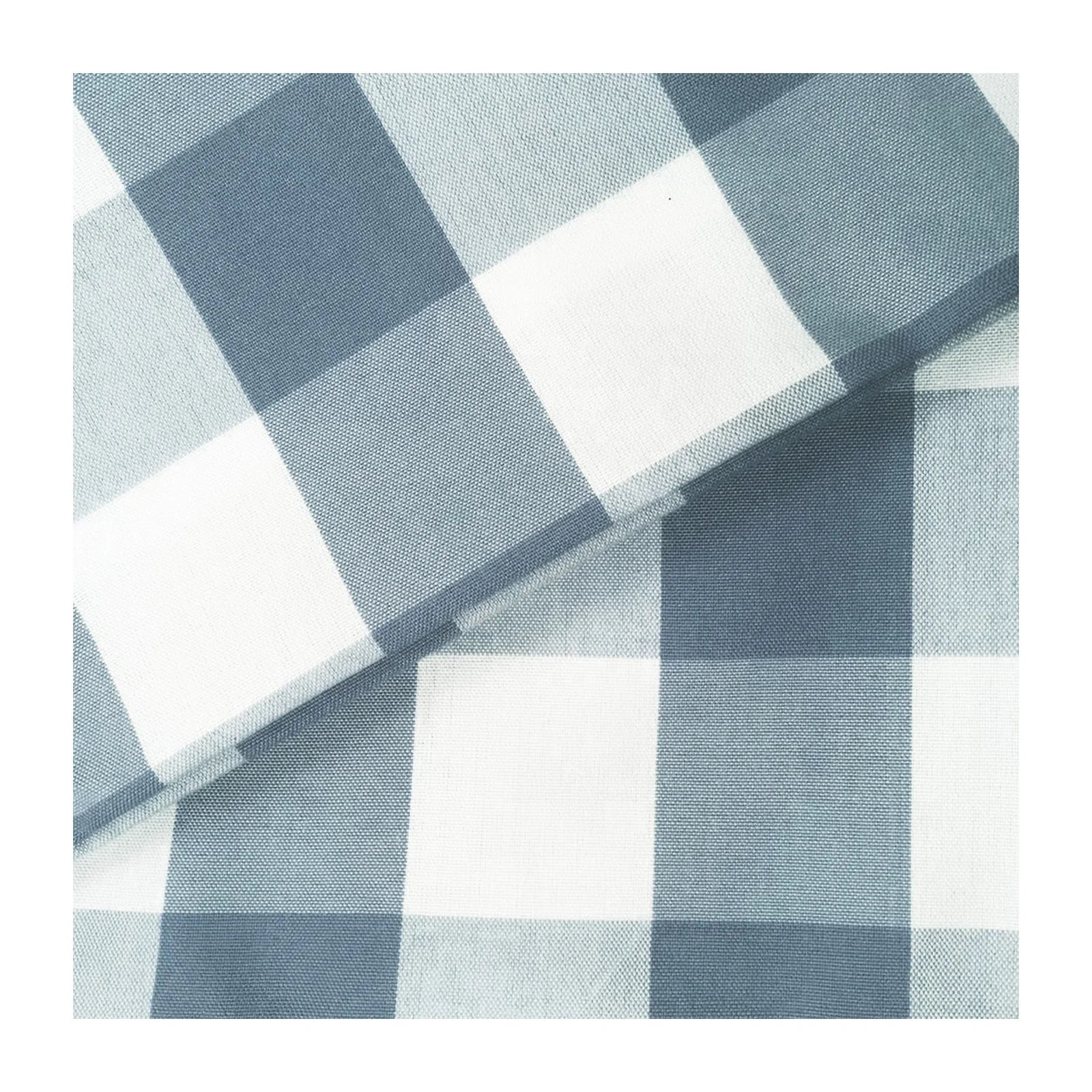 Modern Woven Everyday Table Cover 100% Polyester White & Blue Plaid Pattern 54''x84'' Home & Party Use WUJI TP98099-582