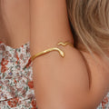 Minimalist Jewelry Stainless Steel Simple Snake Shape18K Gold Plated Advanced Chain Bracelet Adjustable for Women Gift