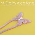 Midairy French butterfly with Pearls Acetate Hair Fork Sticks Accessories U Shaped Hairpin 148mm 4320
