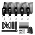 Wholesale 150 Lbs 18pcs Latex Hip Booty Workout Fitness Resistance Bands Tube Set with Handles Black Color