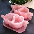 Natural Gemstone Hand Carved Crystal Crafts Rose Quartz Tea Cup Crystal Cup for Decoration