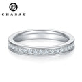 Eternity 1.5mm Moissanite Row Ring S925 Silver Plated in 18k White Gold Top Quality Moissanite Diamond Ring for Women