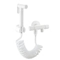 White Brass Chrome Plated Press Type Women's Washing Nozzle One in and Two Out Rotary Switch Valve Including ABS Wall Seat