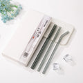 Wholesale Cheap Straight Recyclable Colorful Drinking Glass Straw Set
