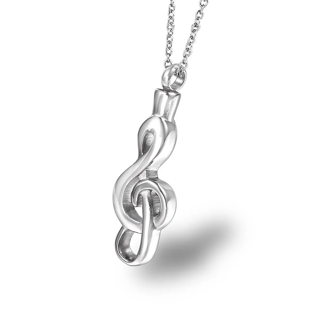 Wholesale Stainless Steel Music Note Locket Pendant Girls Style Urn Necklace for Family Memorial Fine Pendants & Charms
