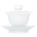 Sweet White Porcelain Cover Teacup Single Non-scald Gaiwan Egg-shell Kung Fu Tea Set Ceramic Tea Bowl CustomizationLOGO
