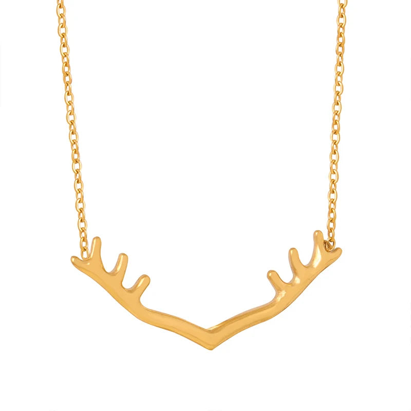 Newest Fashion Trend Stainless Steel 18K Gold Plated Pendant Necklace for Women Stylish Titanium Chains Jewelry