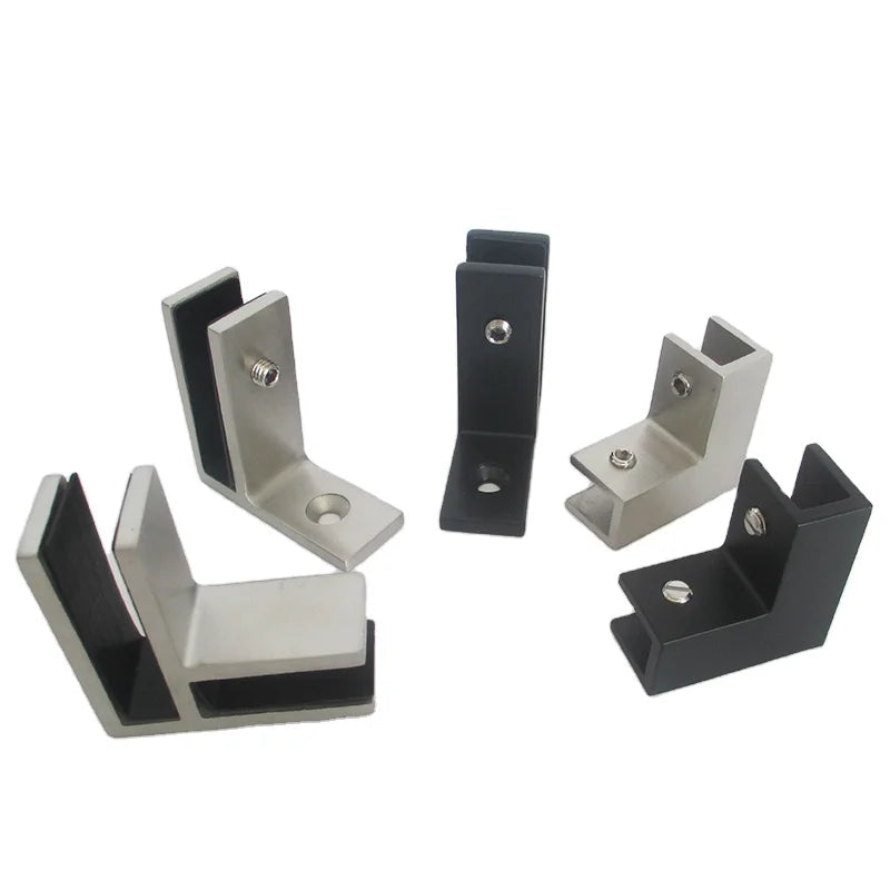 90 Degree Corner Glass to Glass Clamps No Holes for Balustrade Railing Stainless Steel Glass Bracket Fitting