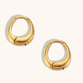 Non Tarnish PVD Jewelry Stainless Steel Oval Stud Small Earrings Gold Plated Drop Dangle Huggie Earrings for Women