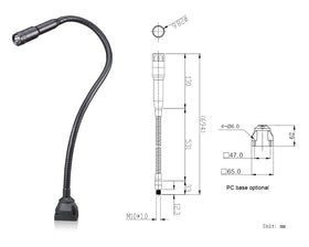ONN-M10A IP65 2.5W 12V 24V Flexible Gooseneck Small Pipe Machine Led Light for Cnc Machine